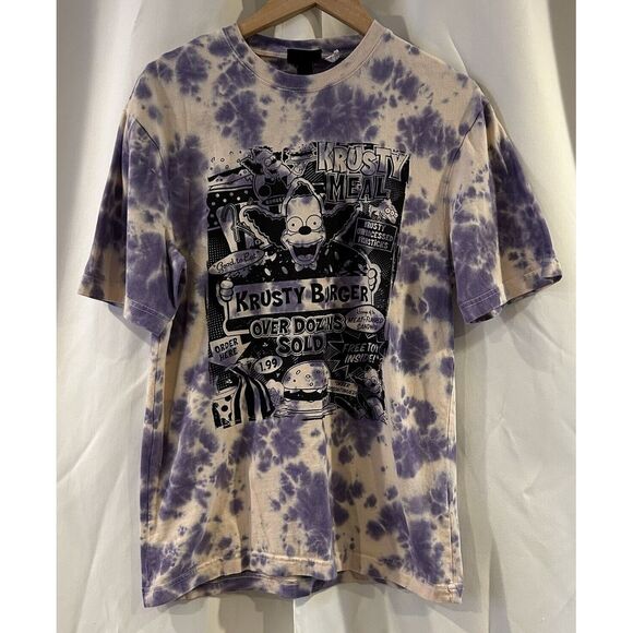 H&M Other - H&M Krusty The Clown Simpsons Relaxed Fit Purple Tie Dye T-Shirt‎ Size XS